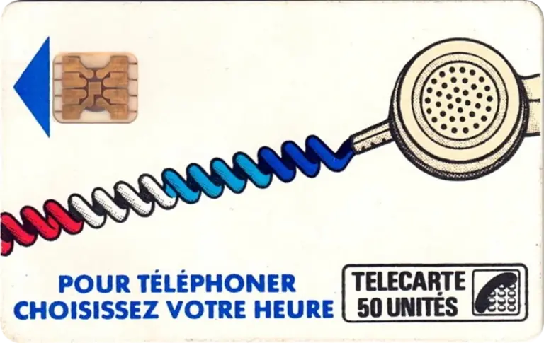 Télécarte cordon téléphone blanc