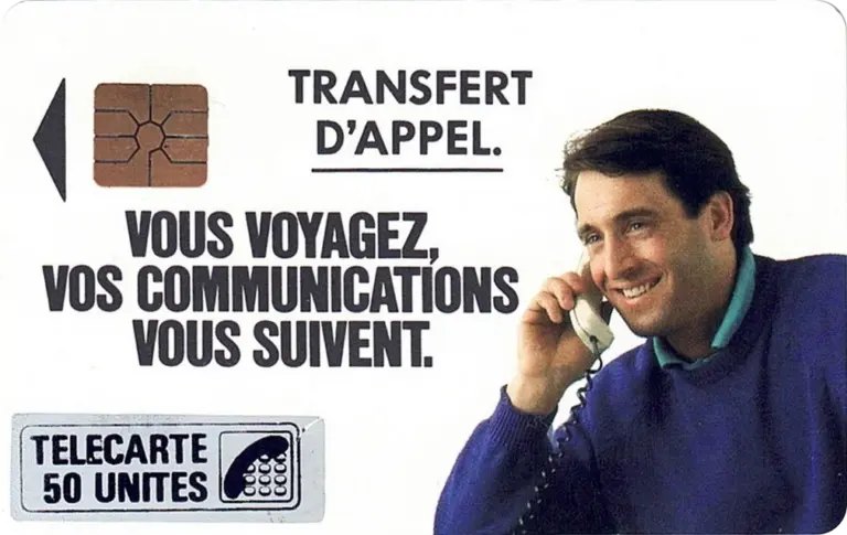 Télécarte Transfert d'appel rajout gris recto
