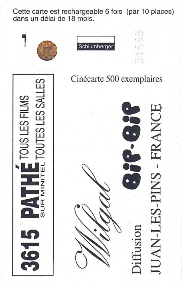 Cinécarte BipBip maillot blanc verso