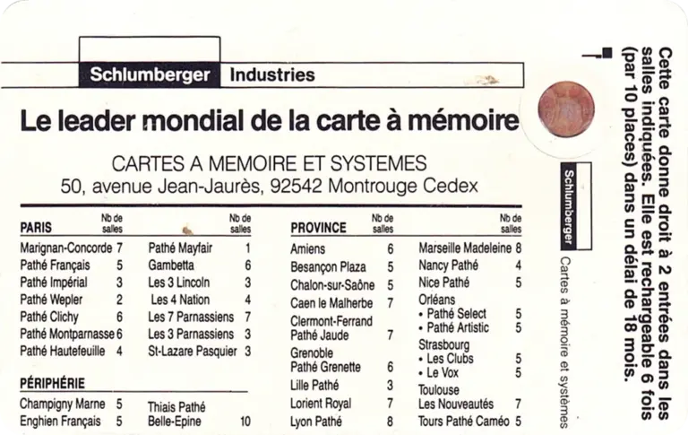 Cinécarte Coq SC4AB verso