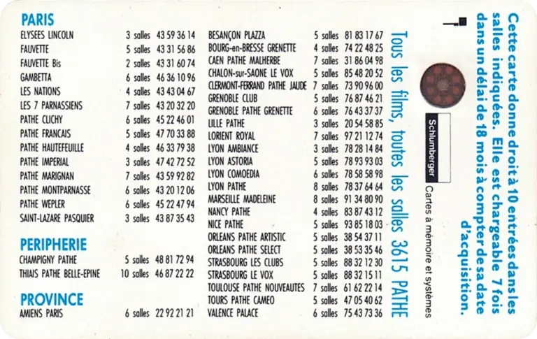 Cinécarte Coq SC4AN verso