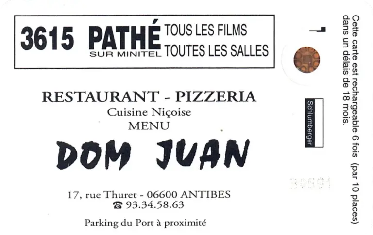 Cinécarte Dom Juan verso