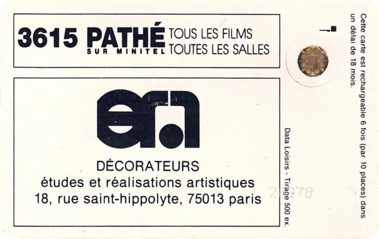 Cinécarte Era décoration verso