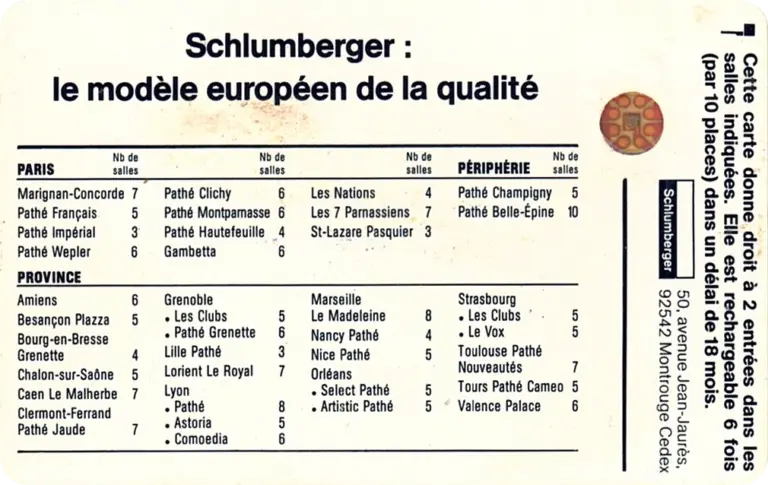 Cinécarte Le coureur Schlumberger verso