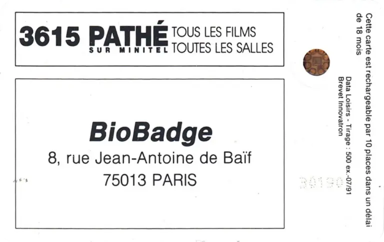 Cinécarte Samouraï verso