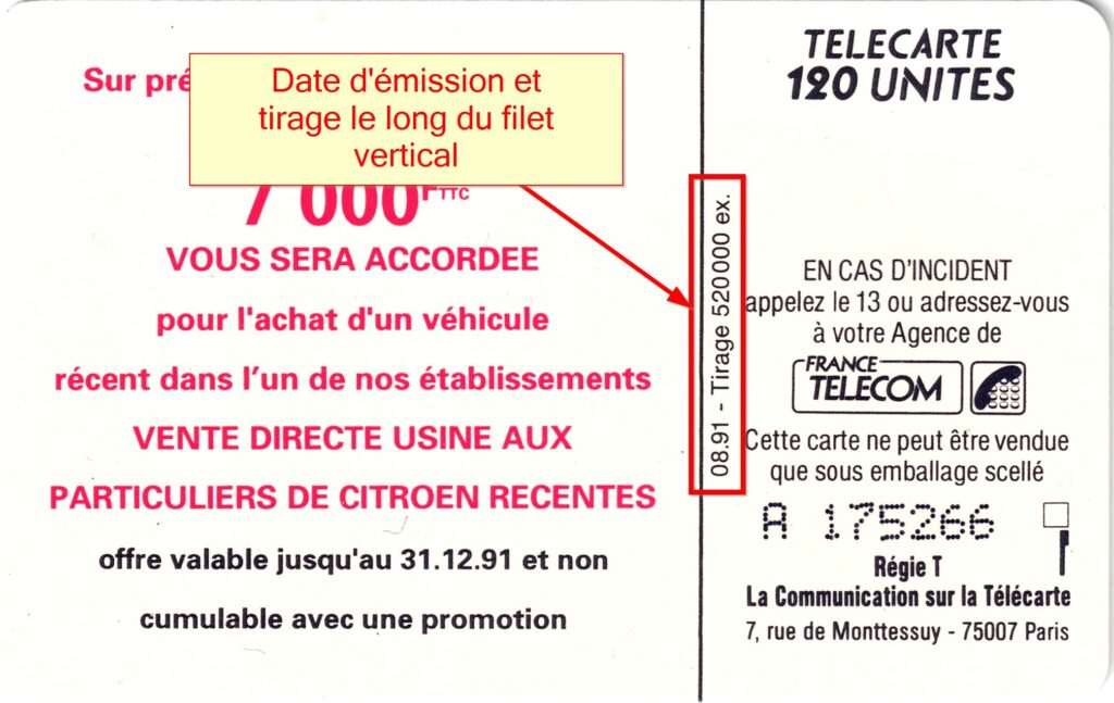 Date d'émission et tirage